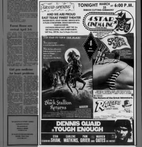 4 star cinema opening