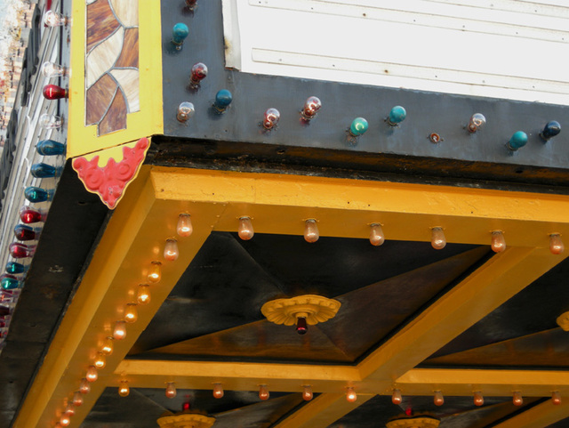 close view of corner of marquee