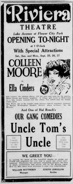 September 25th, 1926 grand opening ad