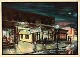 Painting of Kaye Theater probably in the 1930's or 1940's